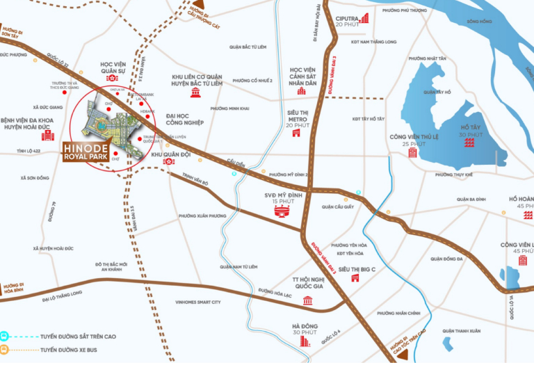 Hinode Royal Park hưởng lợi thế nhờ hạ tầng giao thông phát triển và đồng bộ của khu vực Hoài Đức.
