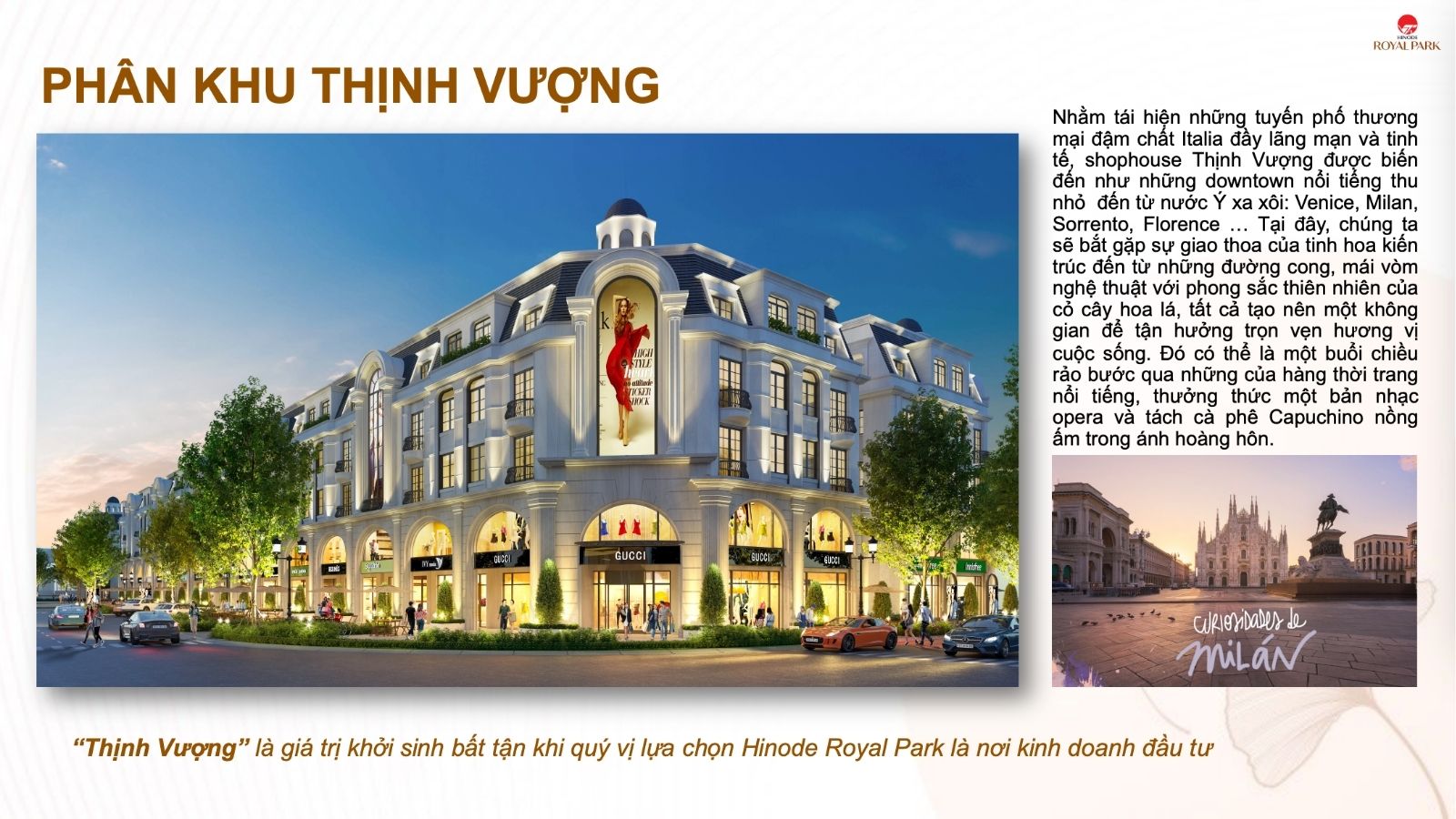 Phân khu Thịnh Vượng của Hinode Royal Park