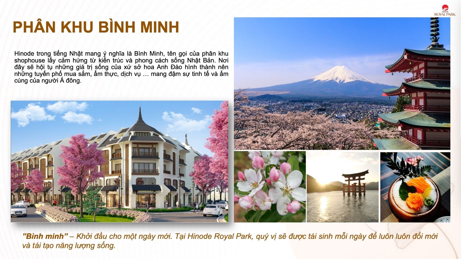 Phân khu Bình Minh của dự án Hinode Royal Park