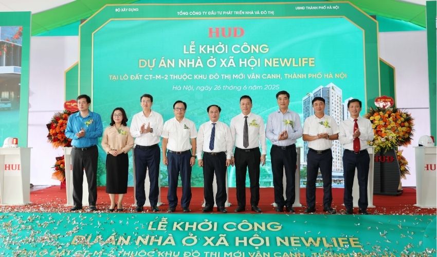Chủ đầu tư HUD tổ chức Lễ khởi công Dự án nhà ở xã hội HUD Vân Canh 