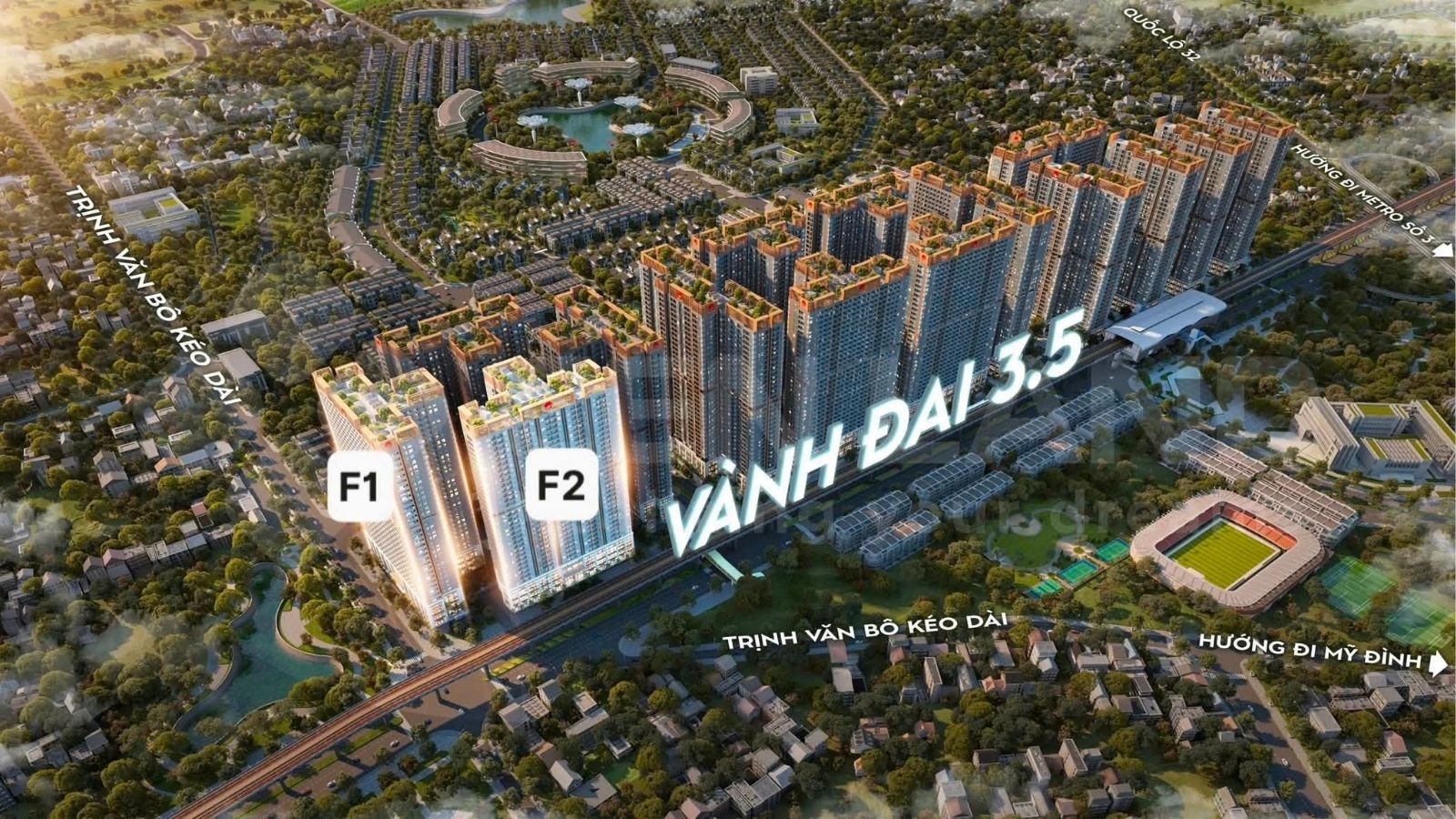 Chung cư The Flame Vine Hoài Đức nằm trên mặt đường vành đai 3.5 huyết mạch