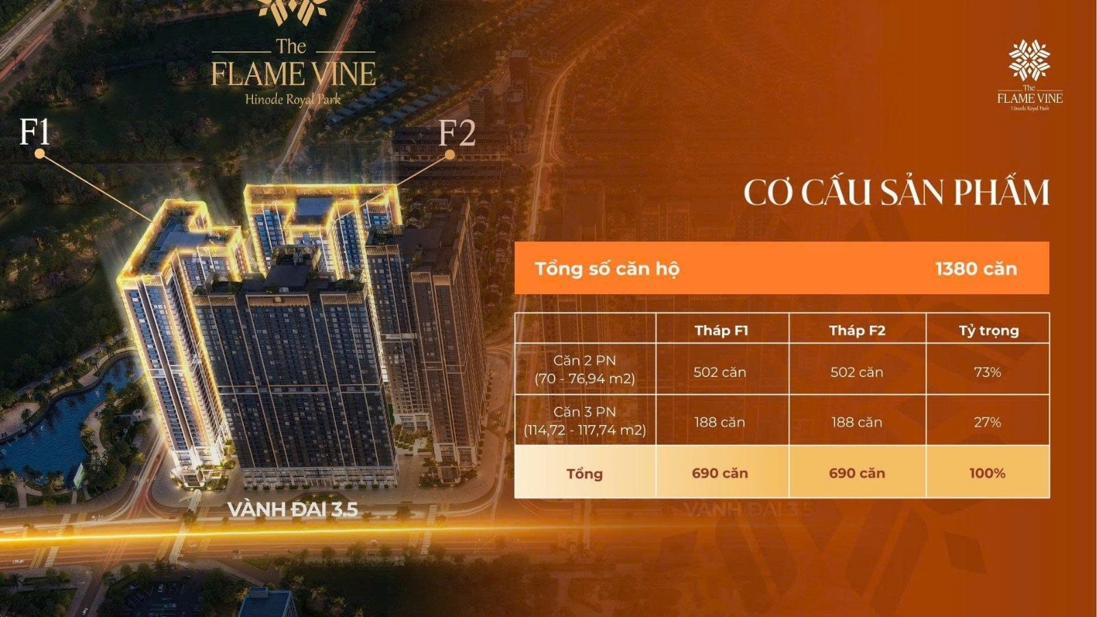 Thông tin về tòa chung cư The Flame Vine Hoài Đức